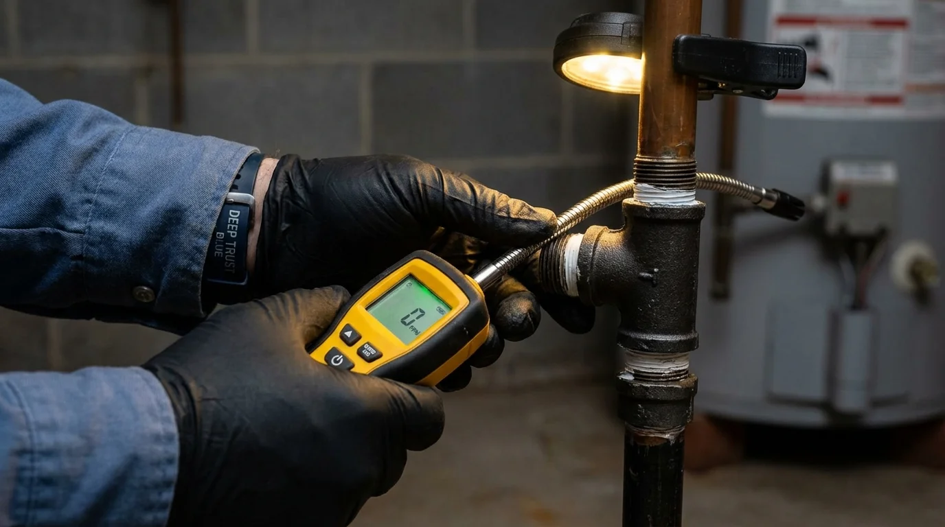 Gas leak detection with electronic sniffer by Johns Plumbing LLC in Ellensburg