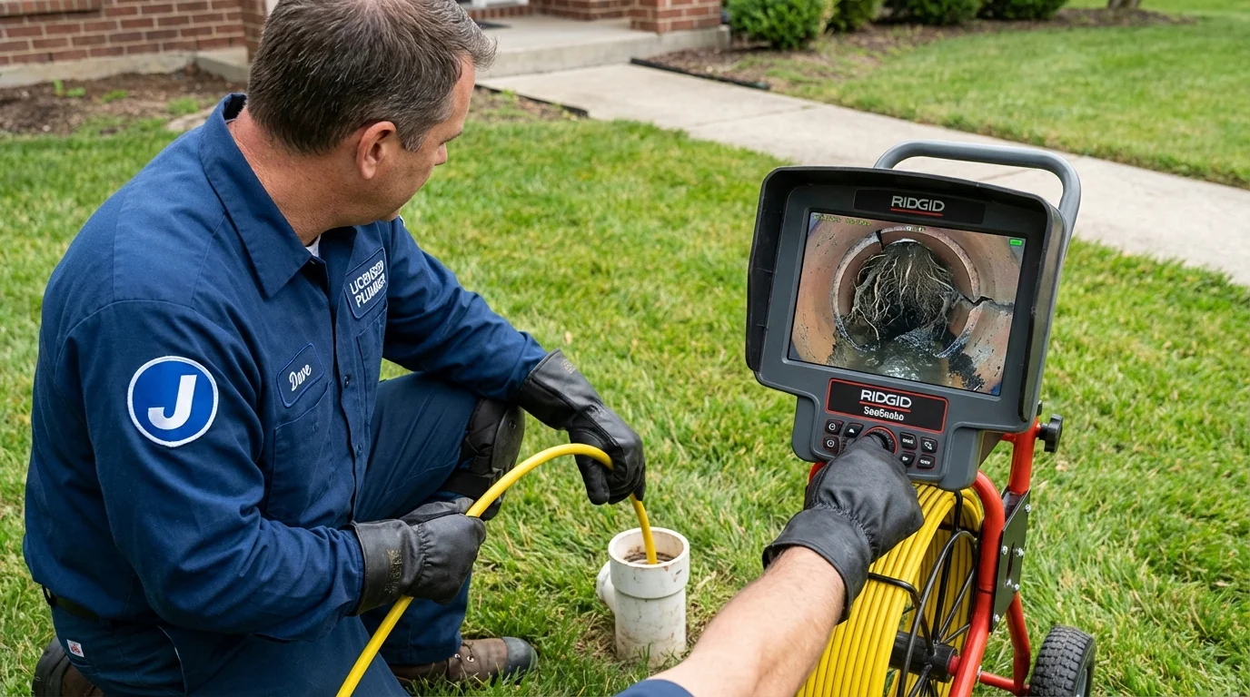 Sewer camera inspection being performed by Johns Plumbing LLC in Ellensburg